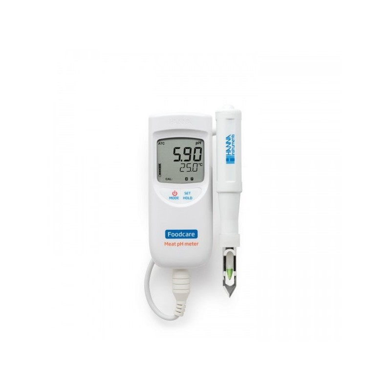 pHmetro HI99163 portátil (pH/ Temp) impermeable para productos sólidos y refrigerados