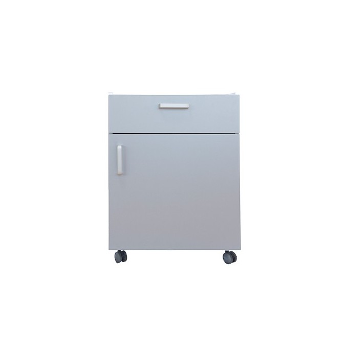 Mueble auxiliar con ruedas, un cajo y una puerta