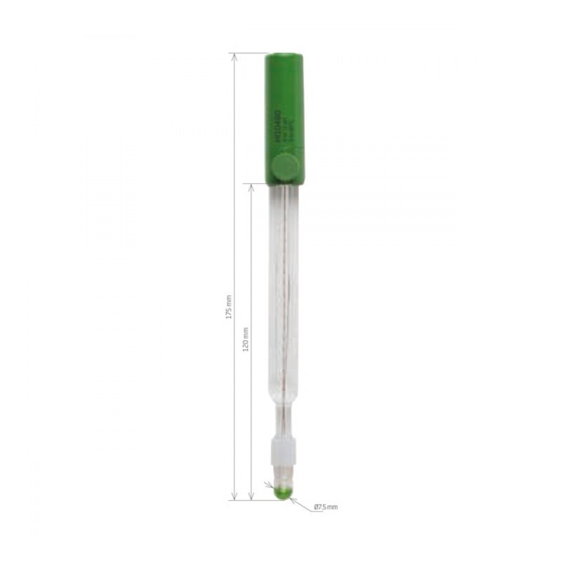 Electrodo pH cuerpo vidrio, unión abierta, muestras difíciles Plug in HI10480