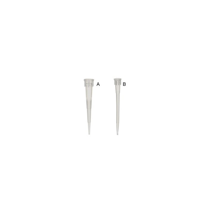 Puntas de PP para  Micropipetas 0,5 - 10 μl tipo Eppendorf (B))