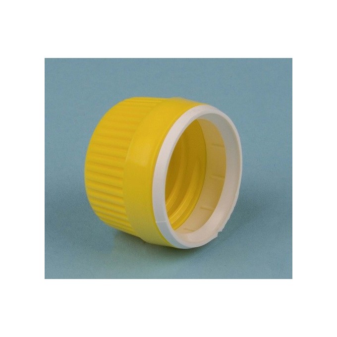 Tapón amarillo con precinto blanco DIN 28