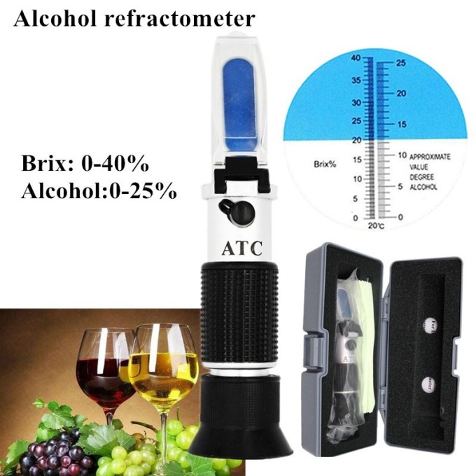 Refractometro 0-25 alcohol/0-40ºBrix ATC